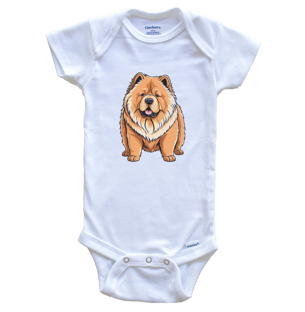 Cute Chow Chow Dog Breed Baby Bodysuit