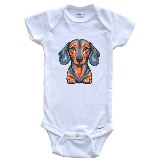 Cute Dachshund Dog Breed Baby Bodysuit