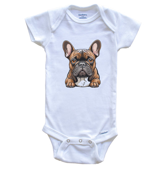 Cute French Bulldog Dog Breed Baby Bodysuit