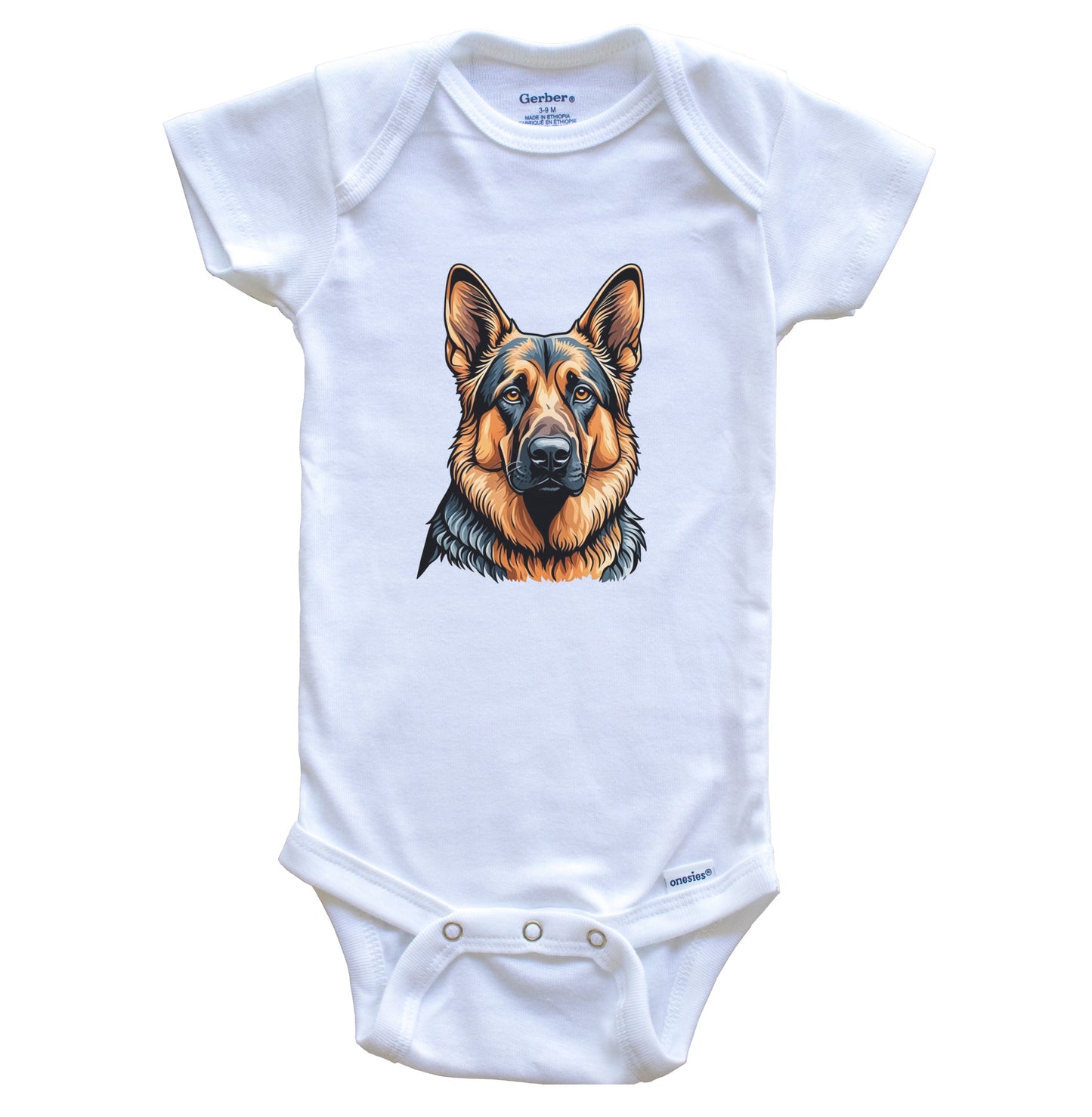 Cute German Shepherd Dog Breed Baby Bodysuit