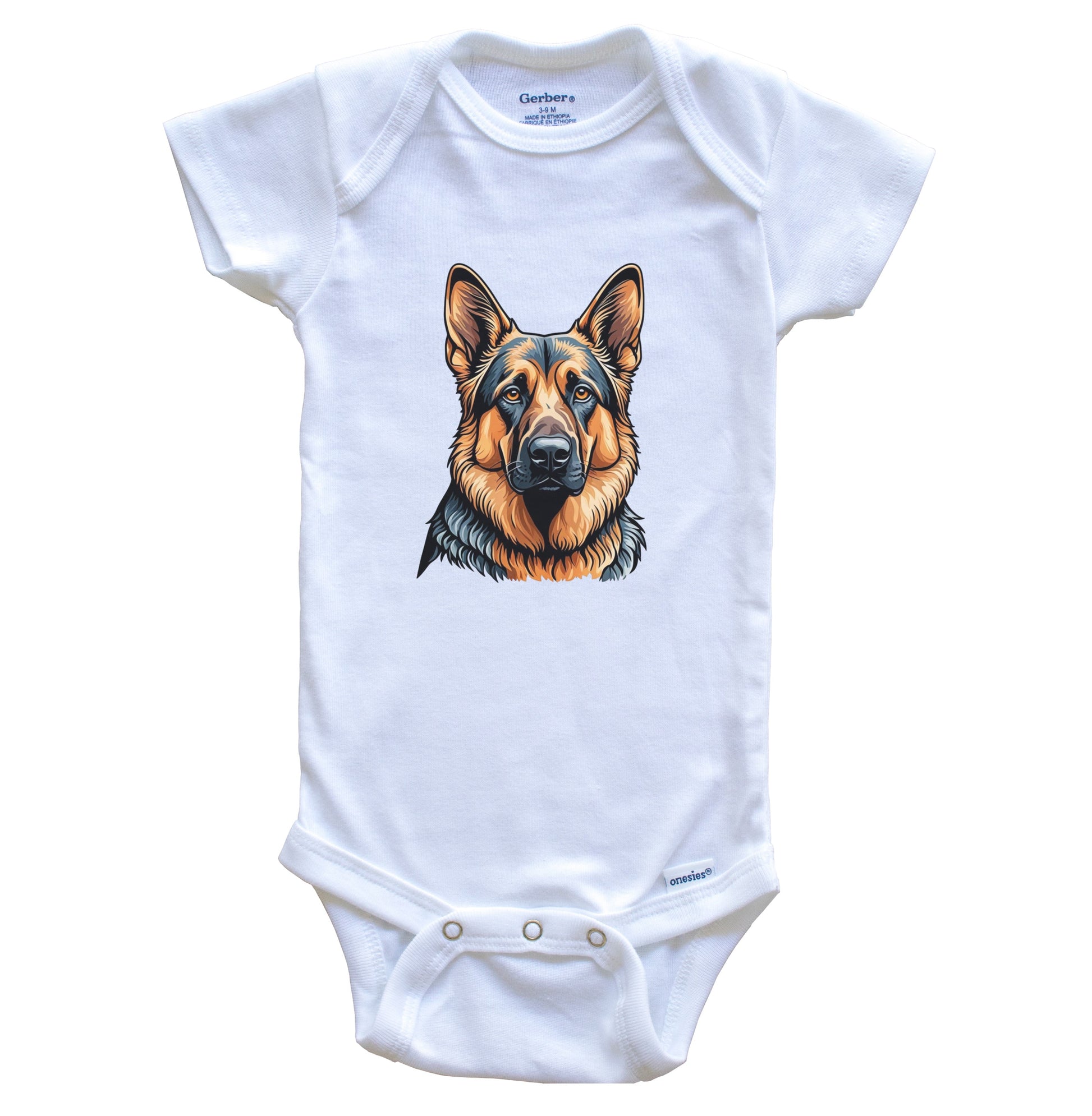Cute German Shepherd Dog Breed Baby Bodysuit