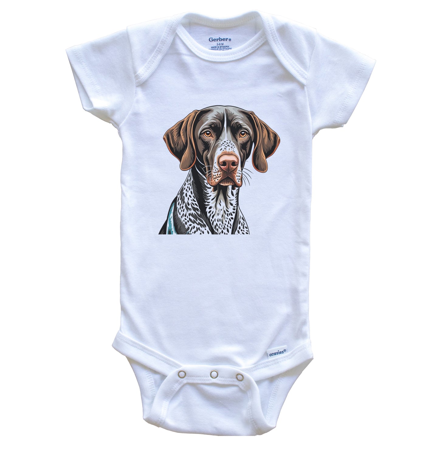 Cute German Shorthaired Pointer Dog Breed Baby Bodysuit