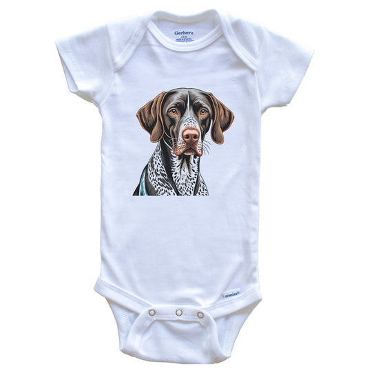 Cute German Shorthaired Pointer Dog Breed Baby Bodysuit