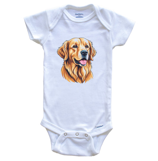 Cute Golden Retriever Dog Breed Baby Bodysuit