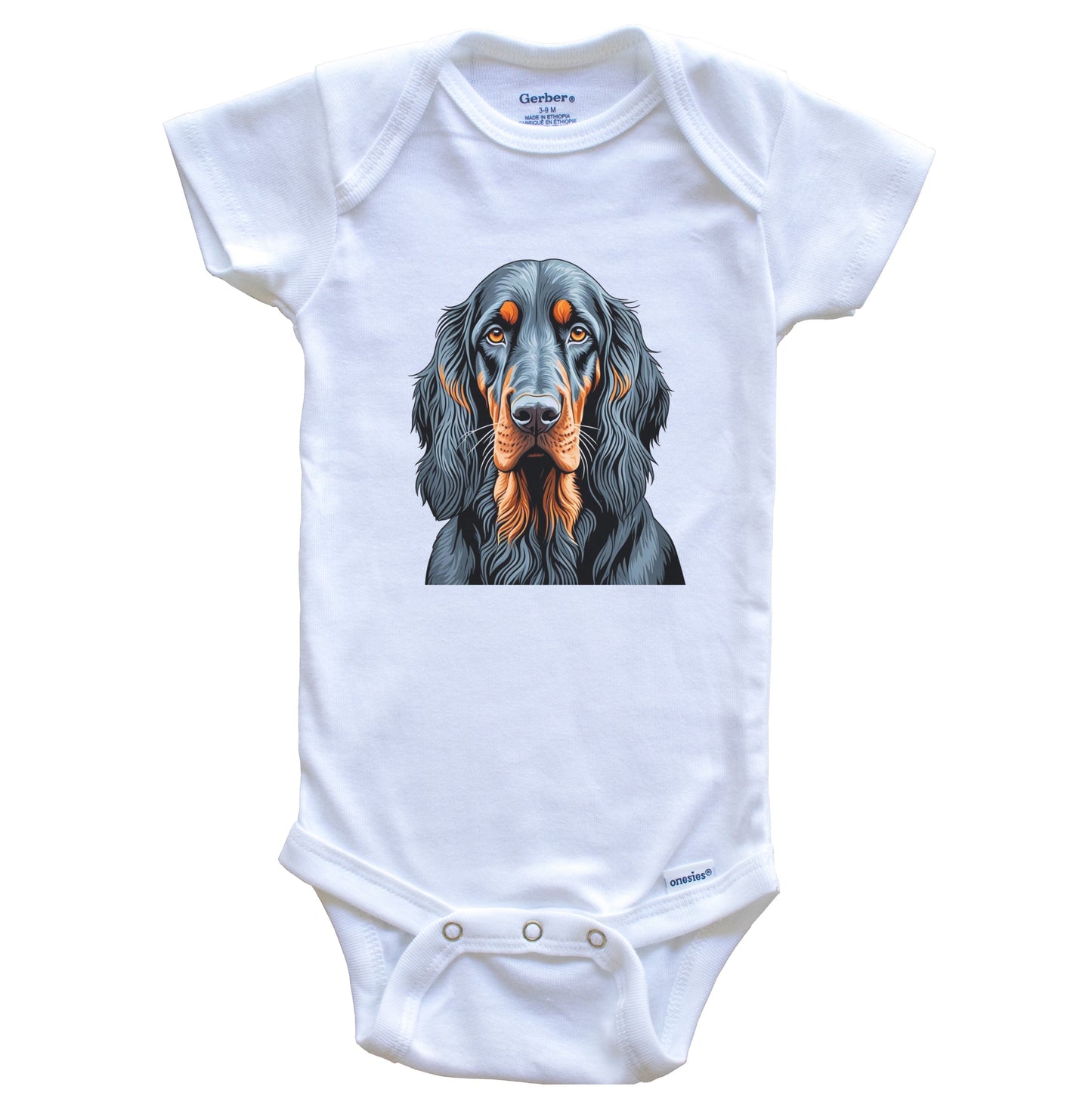 Cute Gordon Setter Dog Breed Baby Bodysuit