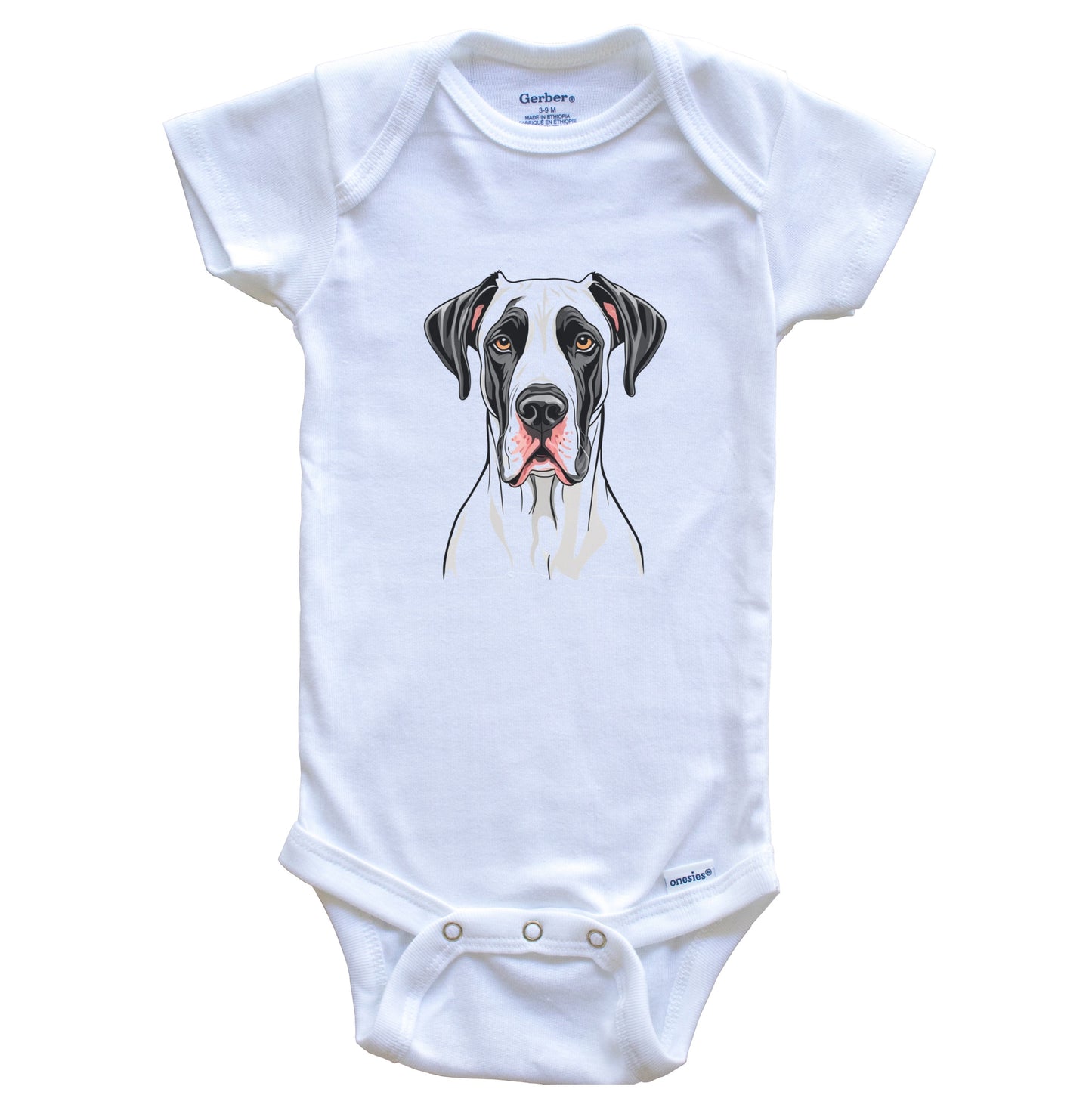 Cute Great Dane Dog Breed Baby Bodysuit