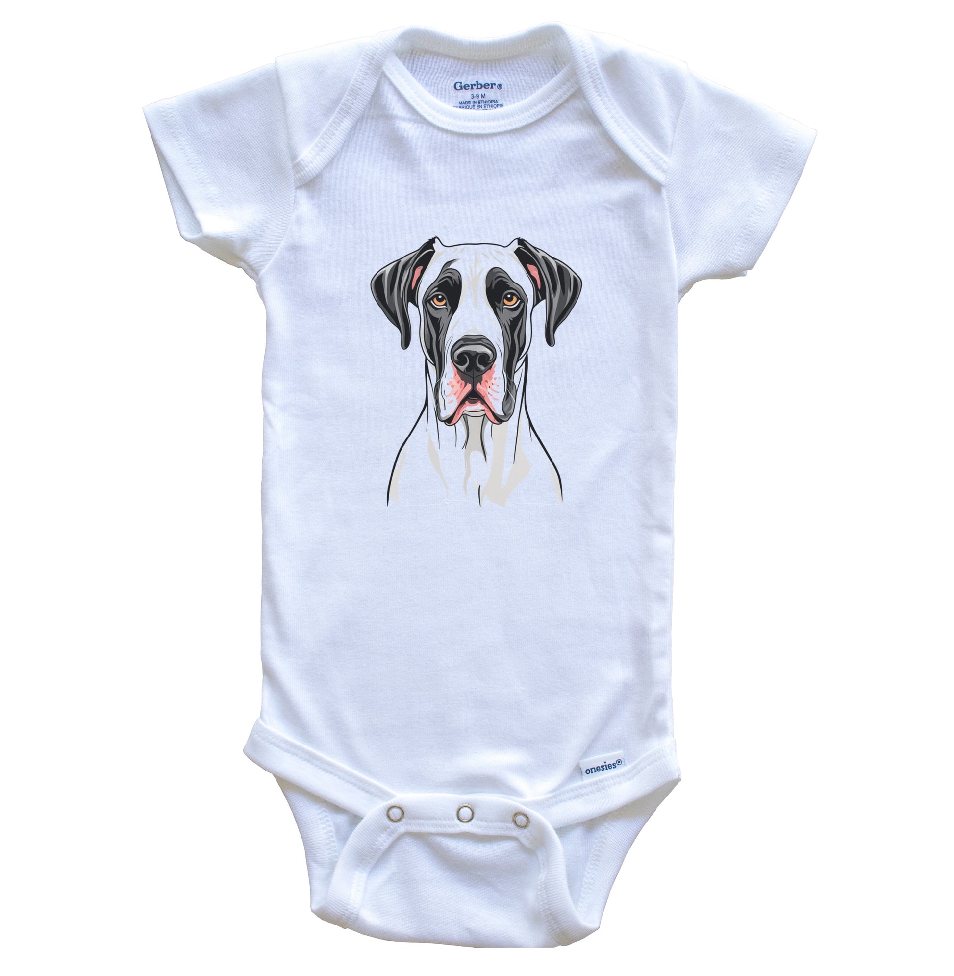 Cute Great Dane Dog Breed Baby Bodysuit