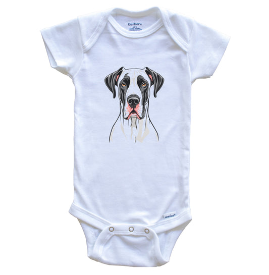 Cute Great Dane Dog Breed Baby Bodysuit