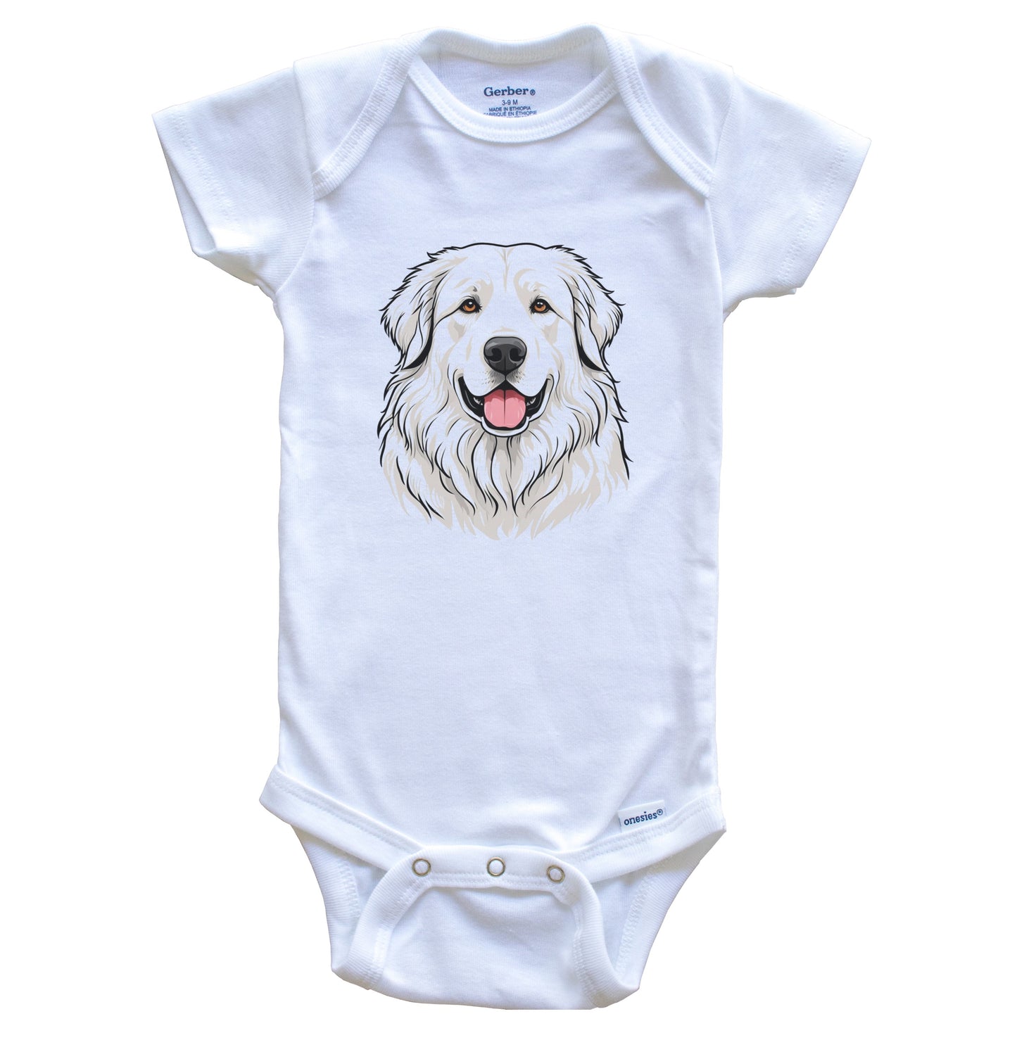 Cute Great Pyrenees Dog Breed Baby Bodysuit
