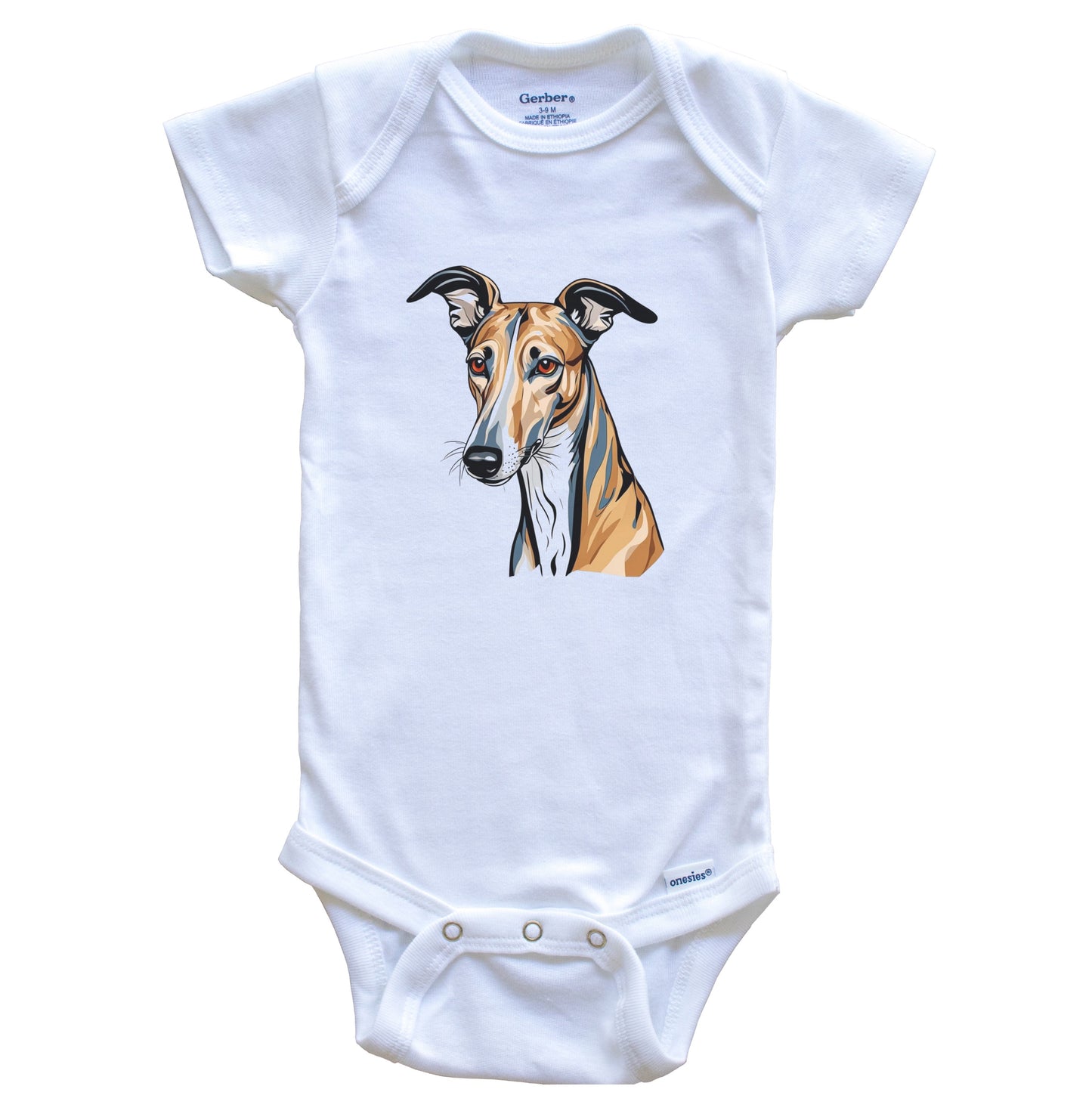 Cute Greyhound Dog Breed Baby Bodysuit
