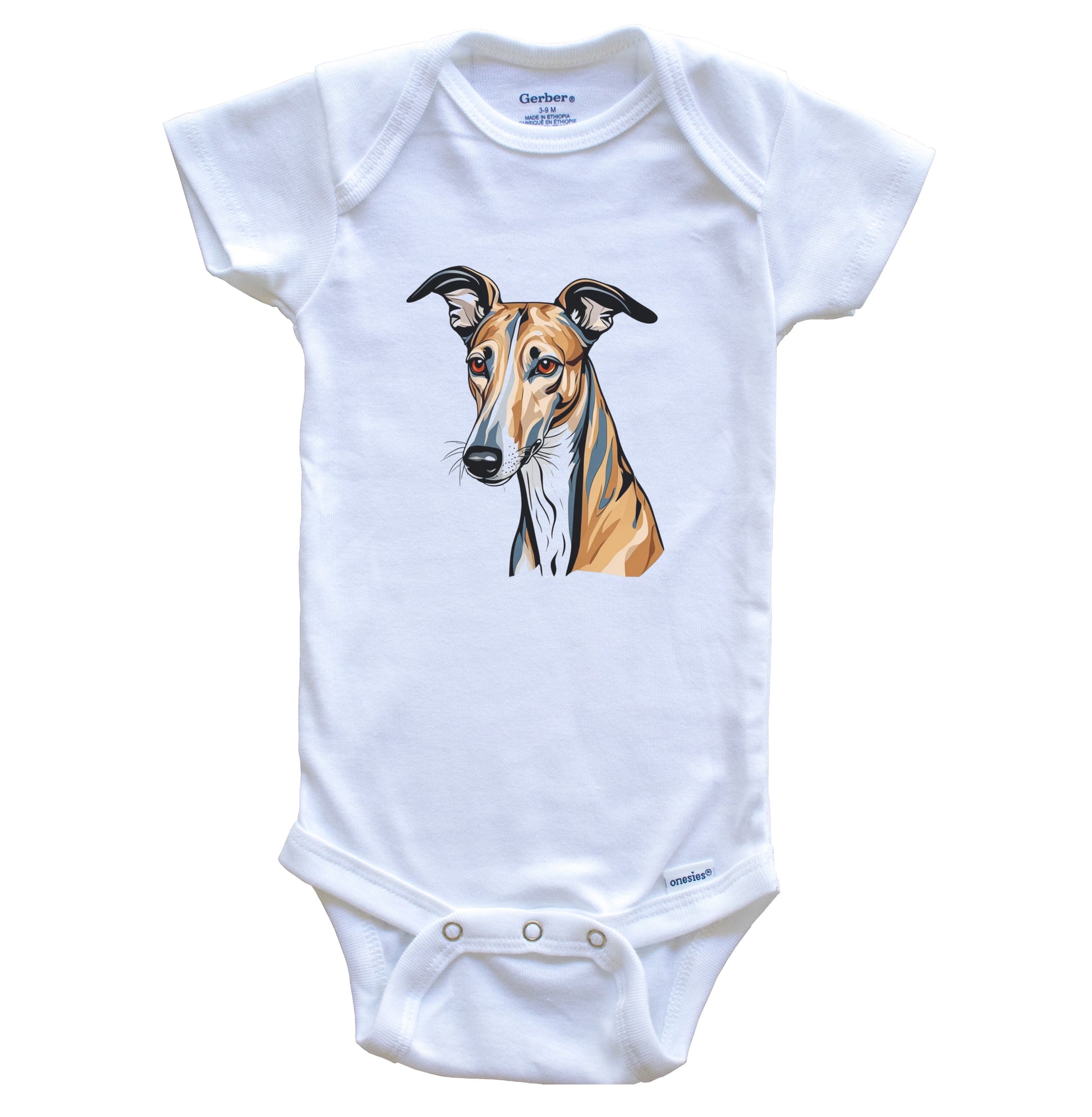 Cute Greyhound Dog Breed Baby Bodysuit