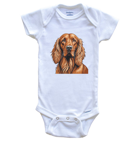 Cute Irish Setter Dog Breed Baby Bodysuit