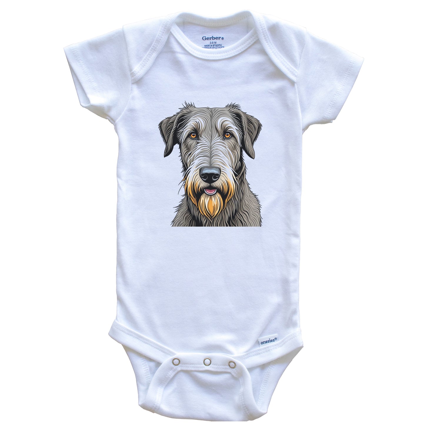 Cute Irish Wolfhound Dog Breed Baby Bodysuit