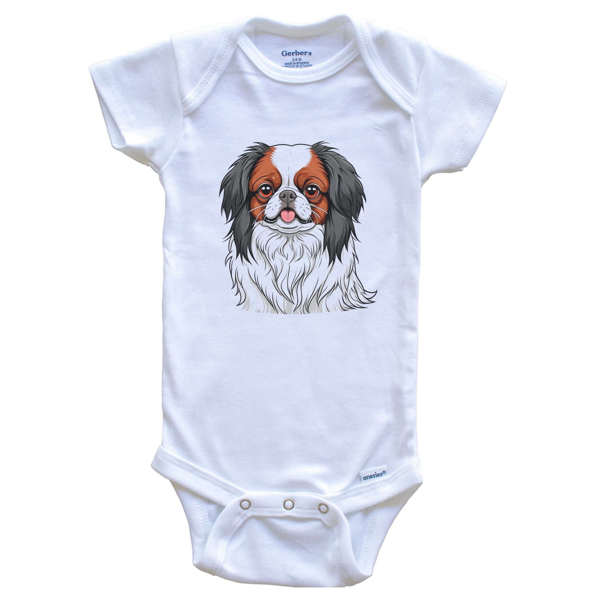 Cute Japanese Chin Dog Breed Baby Bodysuit