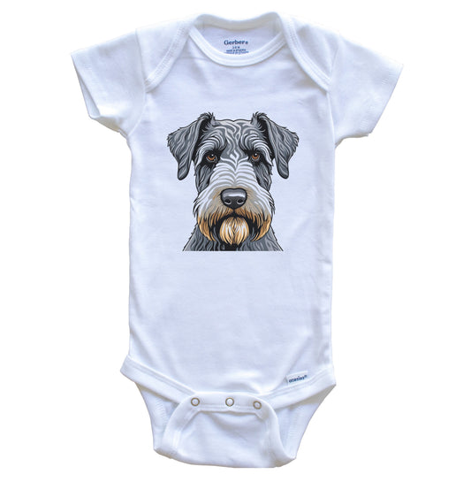 Cute Kerry Blue Terrier Dog Breed Baby Bodysuit