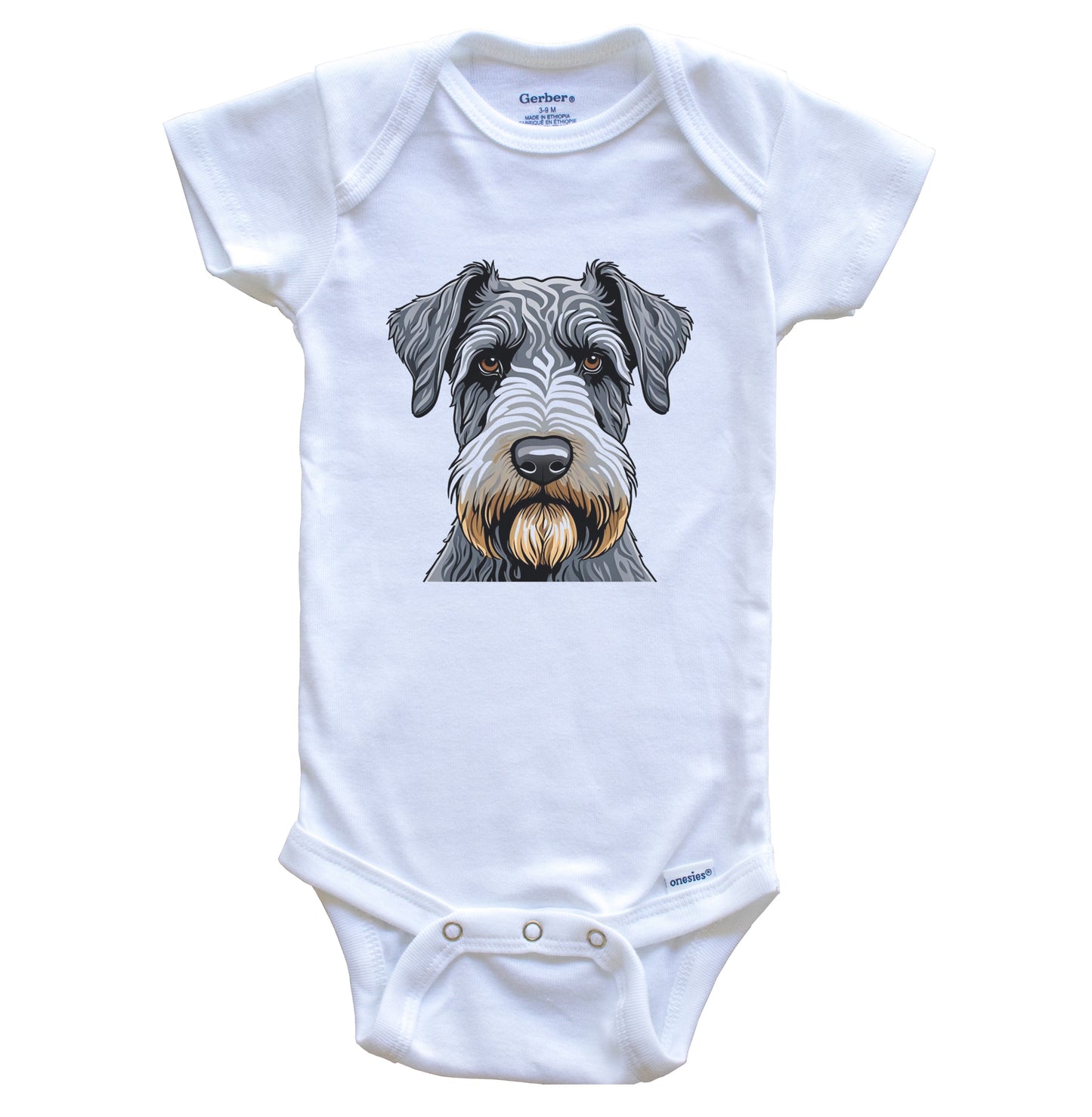 Cute Kerry Blue Terrier Dog Breed Baby Bodysuit