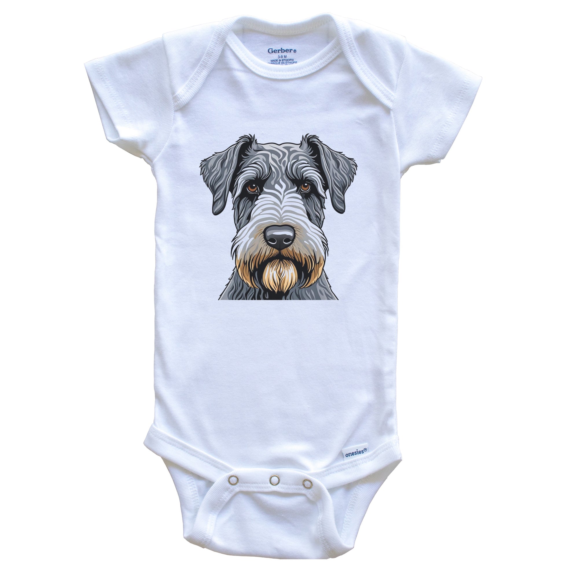 Cute Kerry Blue Terrier Dog Breed Baby Bodysuit