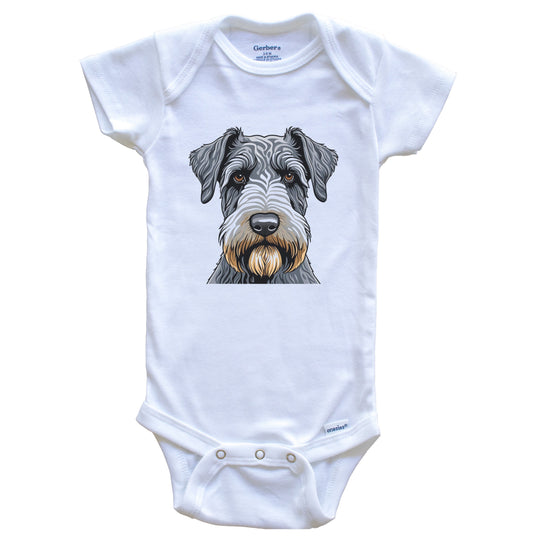 Cute Kerry Blue Terrier Dog Breed Baby Bodysuit