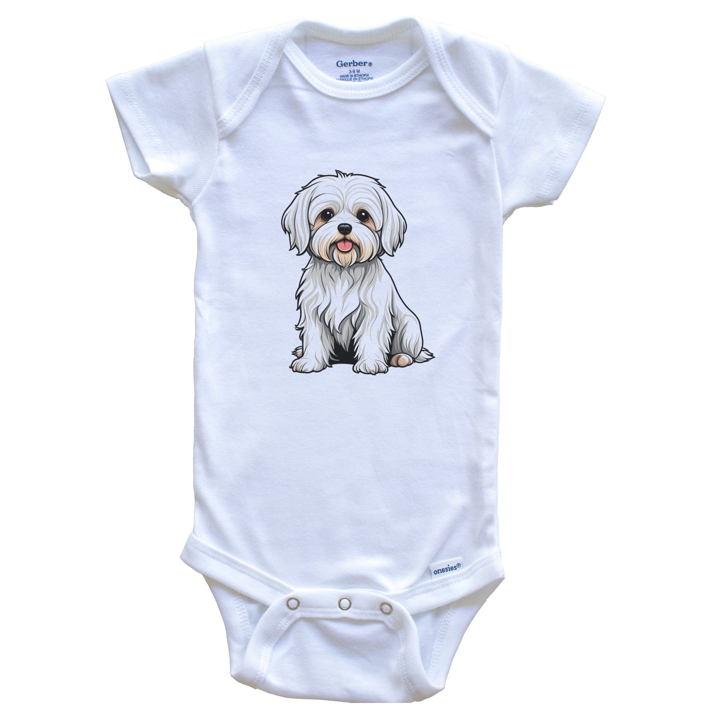 Cute Maltese Dog Breed Baby Bodysuit