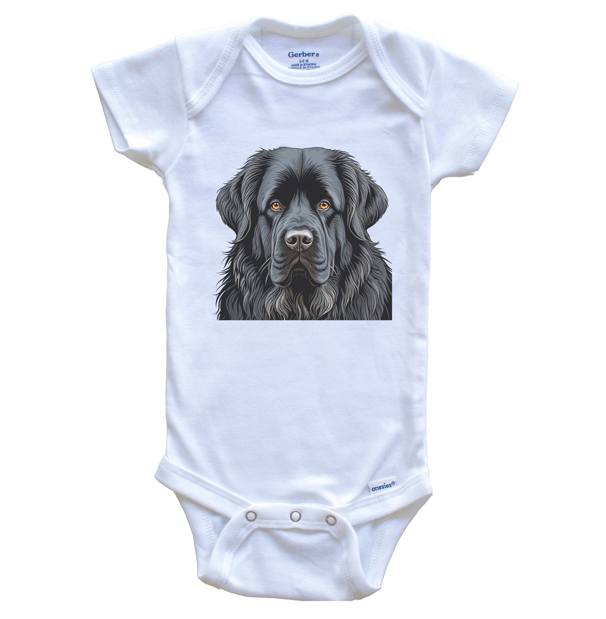 Cute Newfoundland Dog Breed Baby Bodysuit