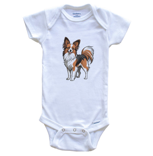 Cute Papillon Dog Breed Baby Bodysuit