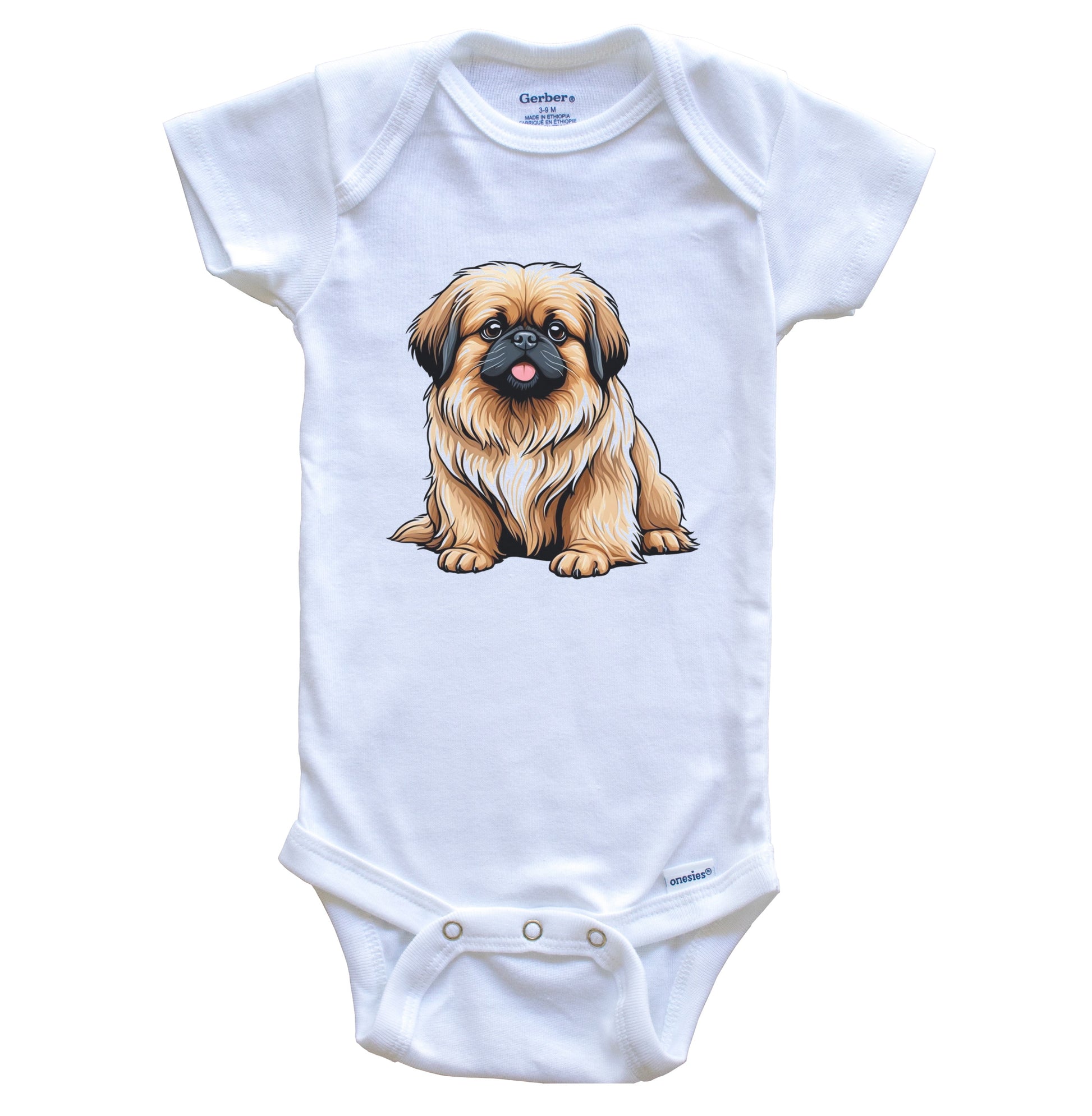 Cute Pekingese Dog Breed Baby Bodysuit
