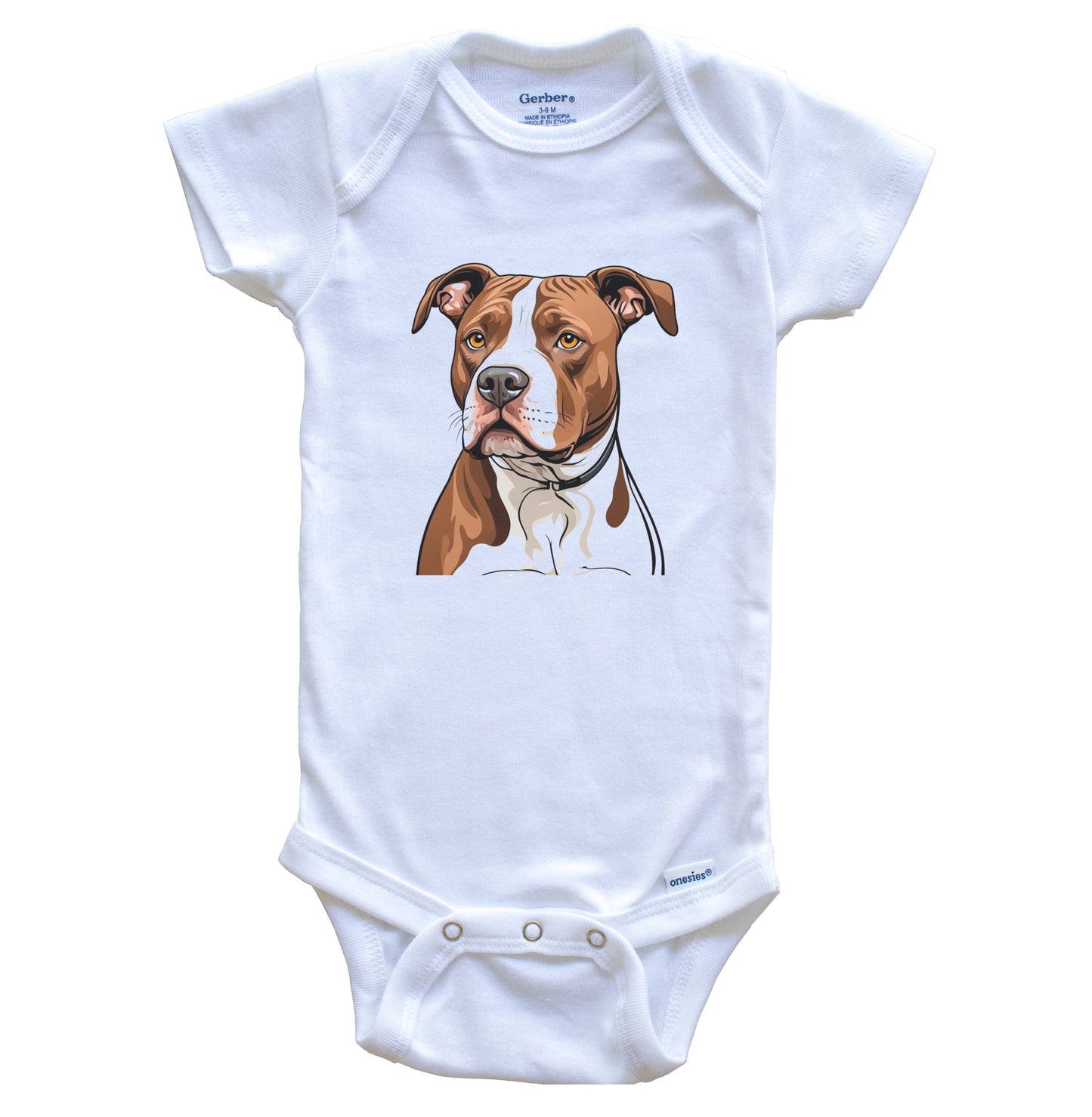 Cute Pit Bull Dog Breed Baby Bodysuit