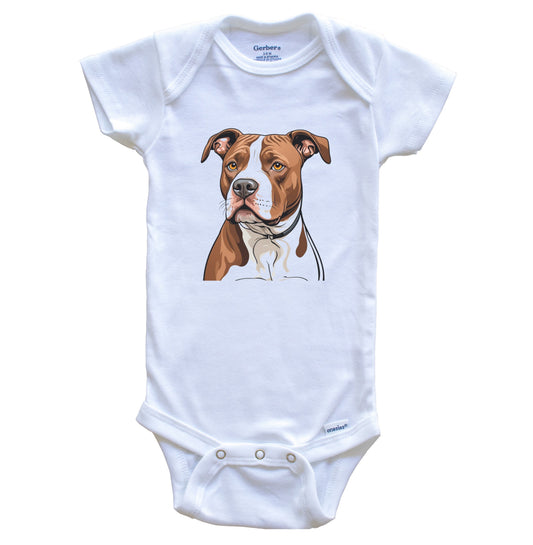 Cute Pit Bull Dog Breed Baby Bodysuit