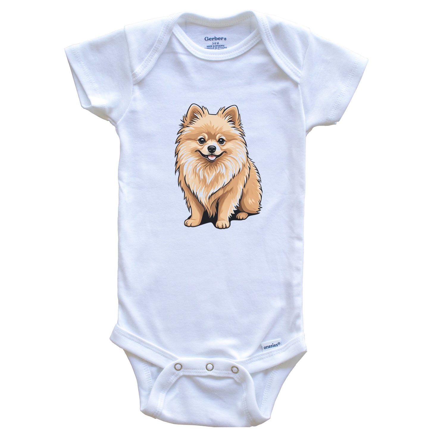 Cute Pomeranian Dog Breed Baby Bodysuit