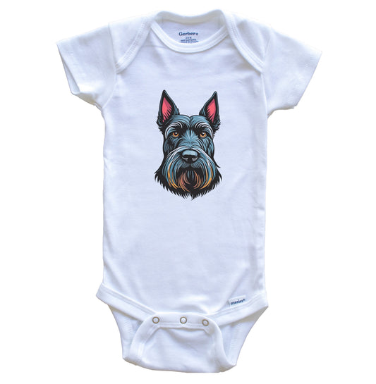 Cute Scottish Terrier Dog Breed Baby Bodysuit