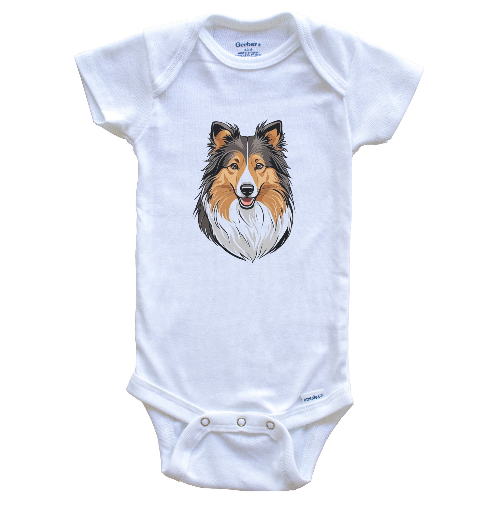 Cute Shetland Sheepdog Dog Breed Baby Bodysuit