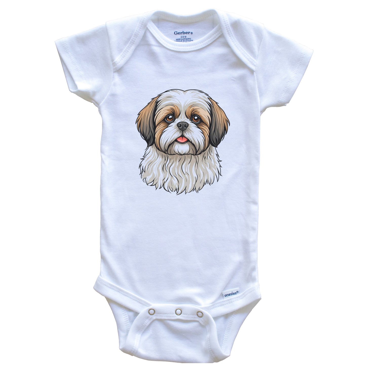 Cute Shih Tzu Dog Breed Baby Bodysuit