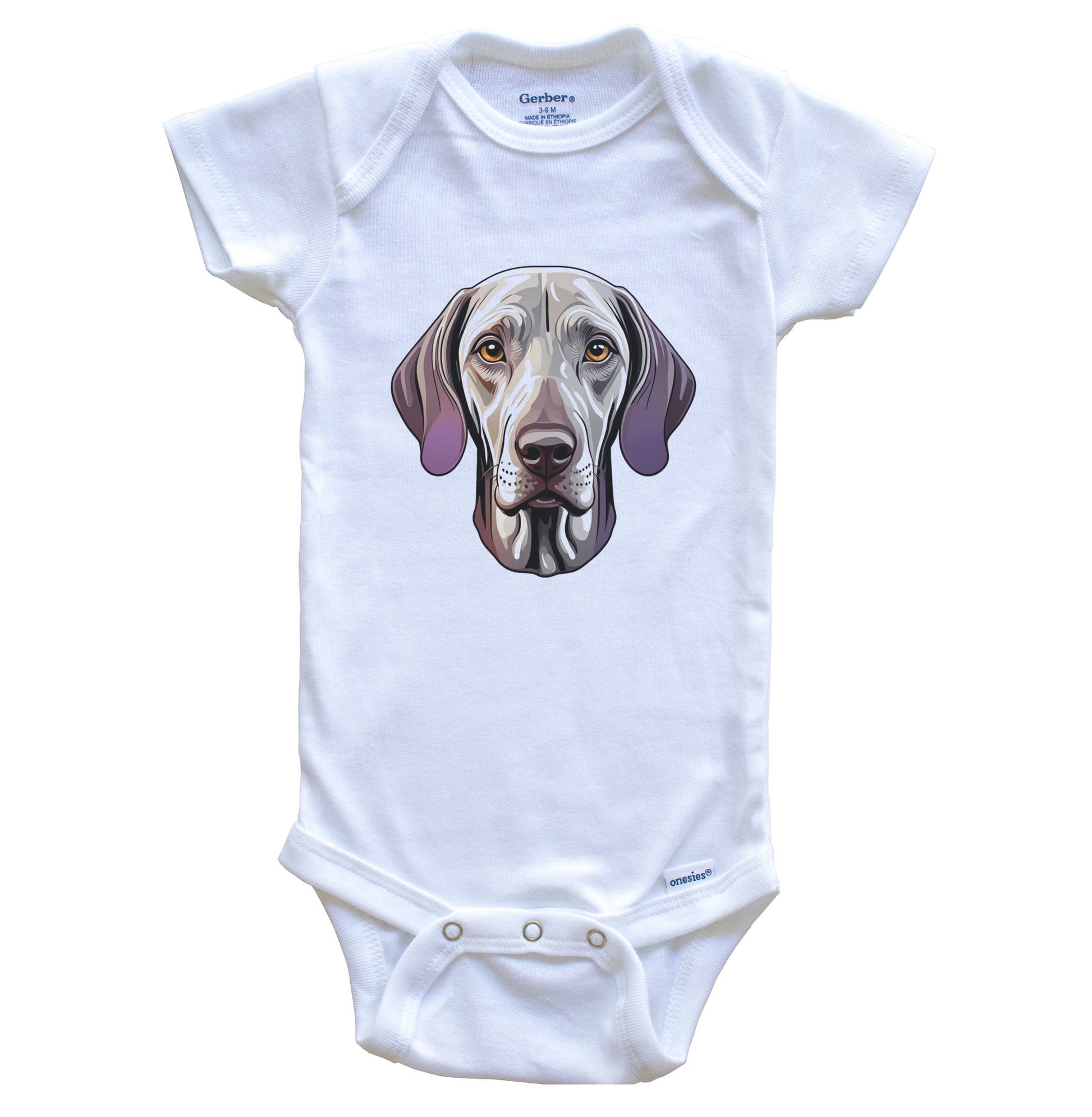 Cute Weimaraner Dog Breed Baby Bodysuit