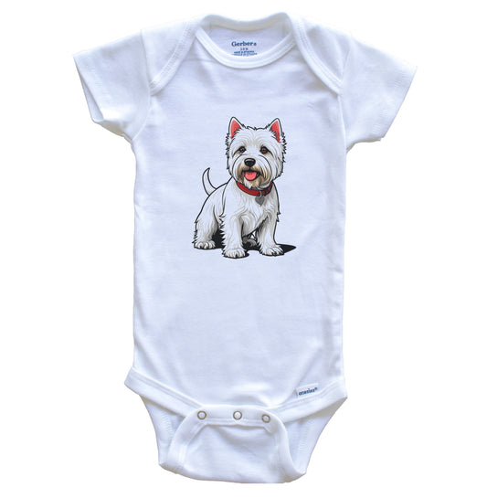 Cute Westie Dog Breed Baby Bodysuit