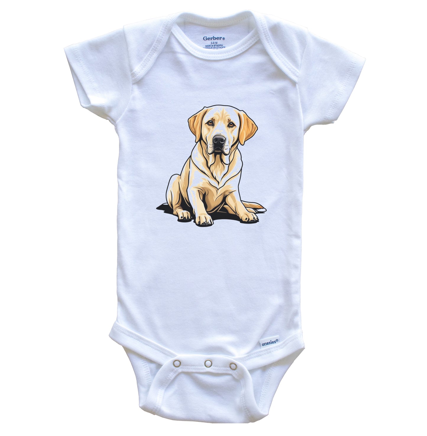 Cute Yellow Lab Dog Breed Baby Bodysuit