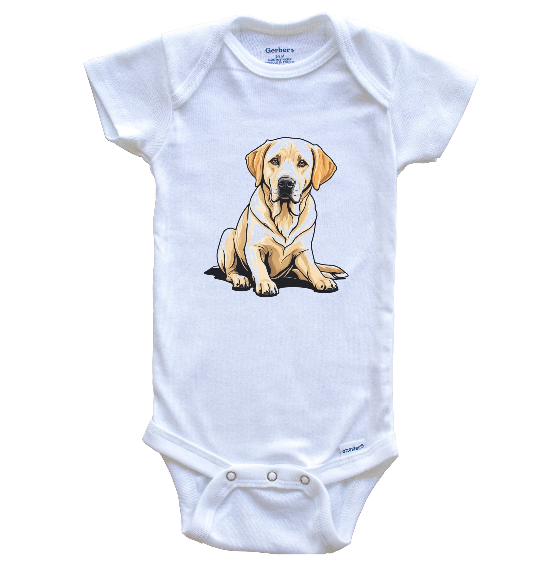 Cute Yellow Lab Dog Breed Baby Bodysuit