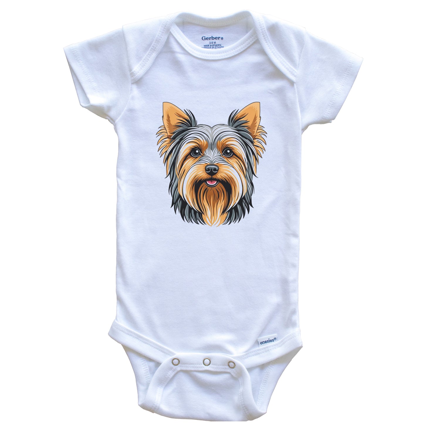 Cute Yorkshire Terrier Dog Breed Baby Bodysuit