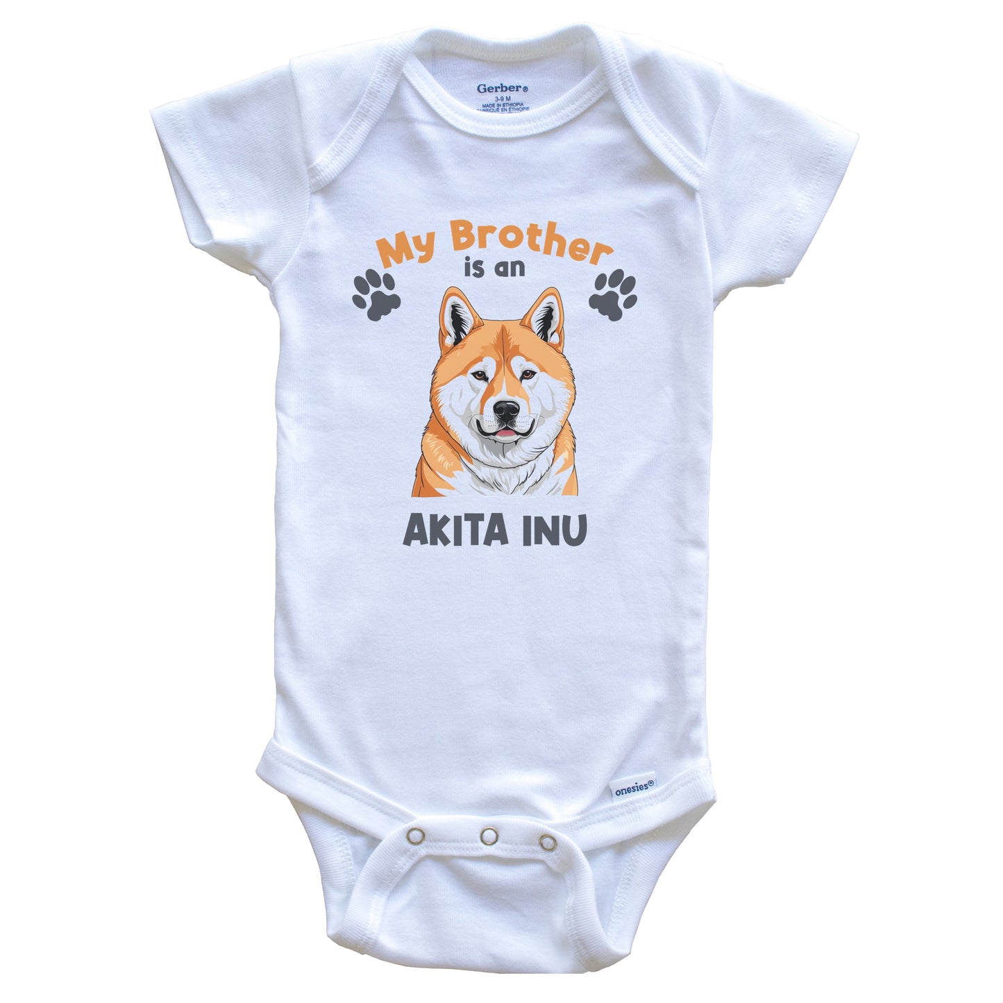 My Brother Is An Akita Inu Cute Dog Breed Baby Bodysuit