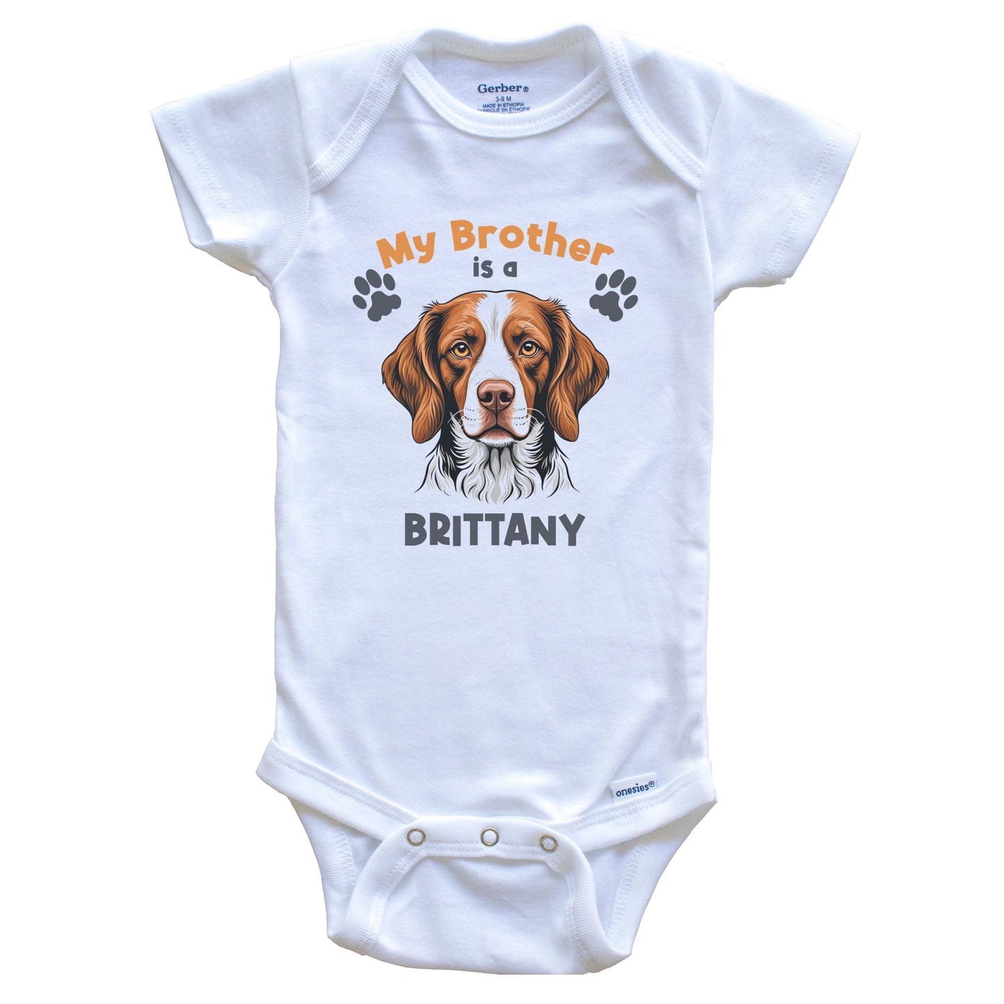 My Brother Is A Brittany Cute Dog Breed Baby Bodysuit