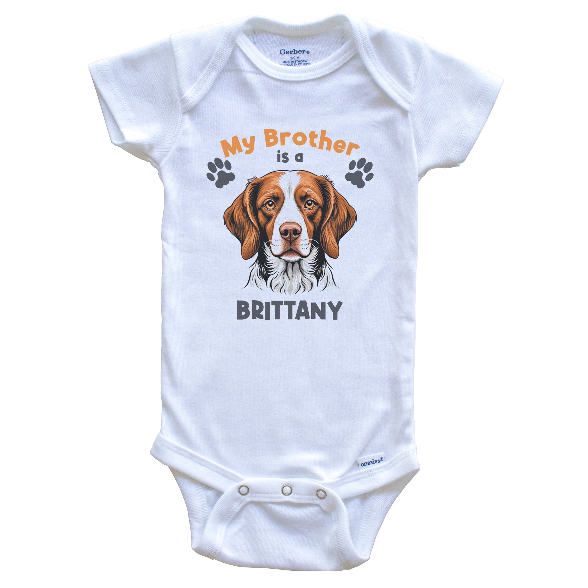 My Brother Is A Brittany Cute Dog Breed Baby Bodysuit