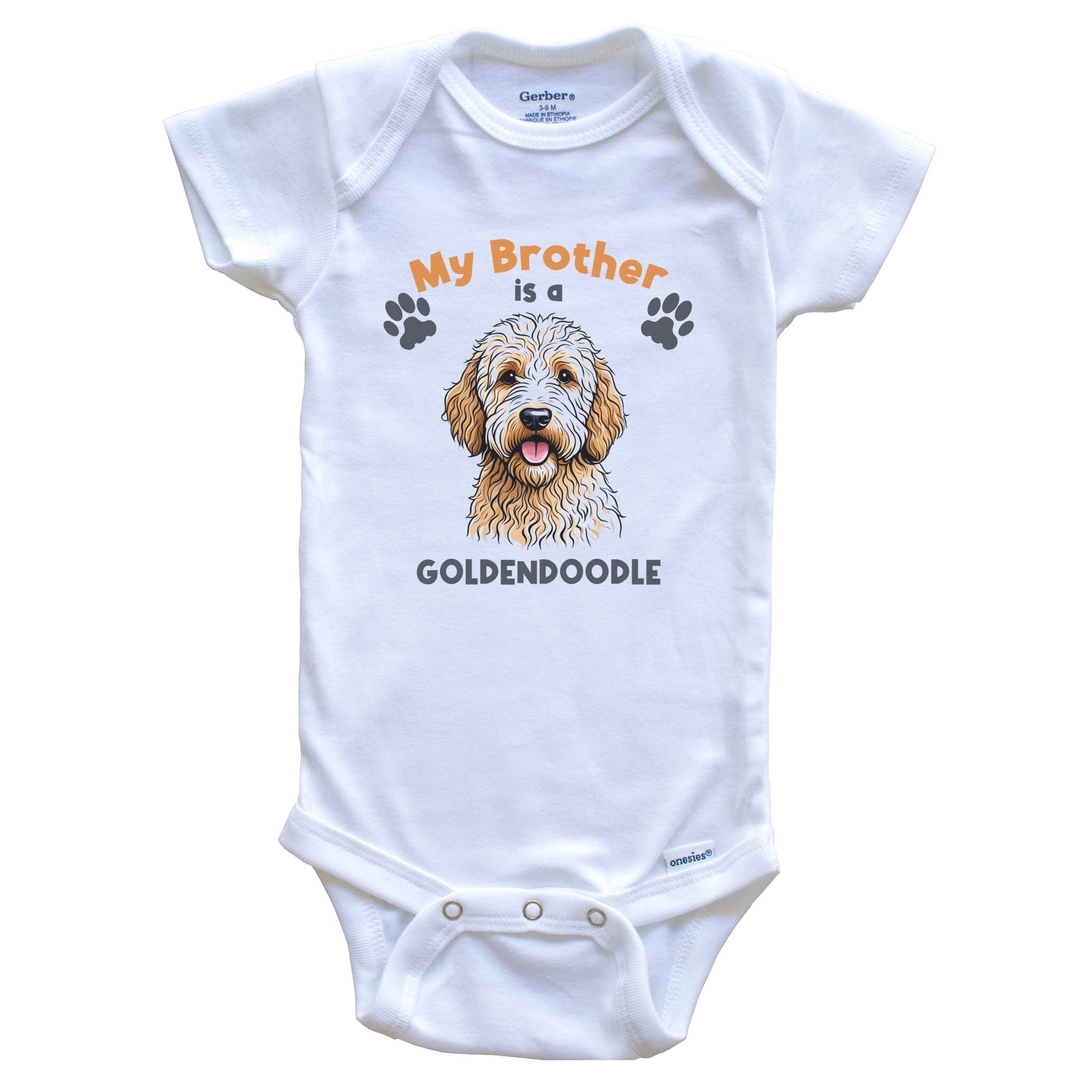 My Brother Is A Goldendoodle Cute Dog Breed Baby Bodysuit