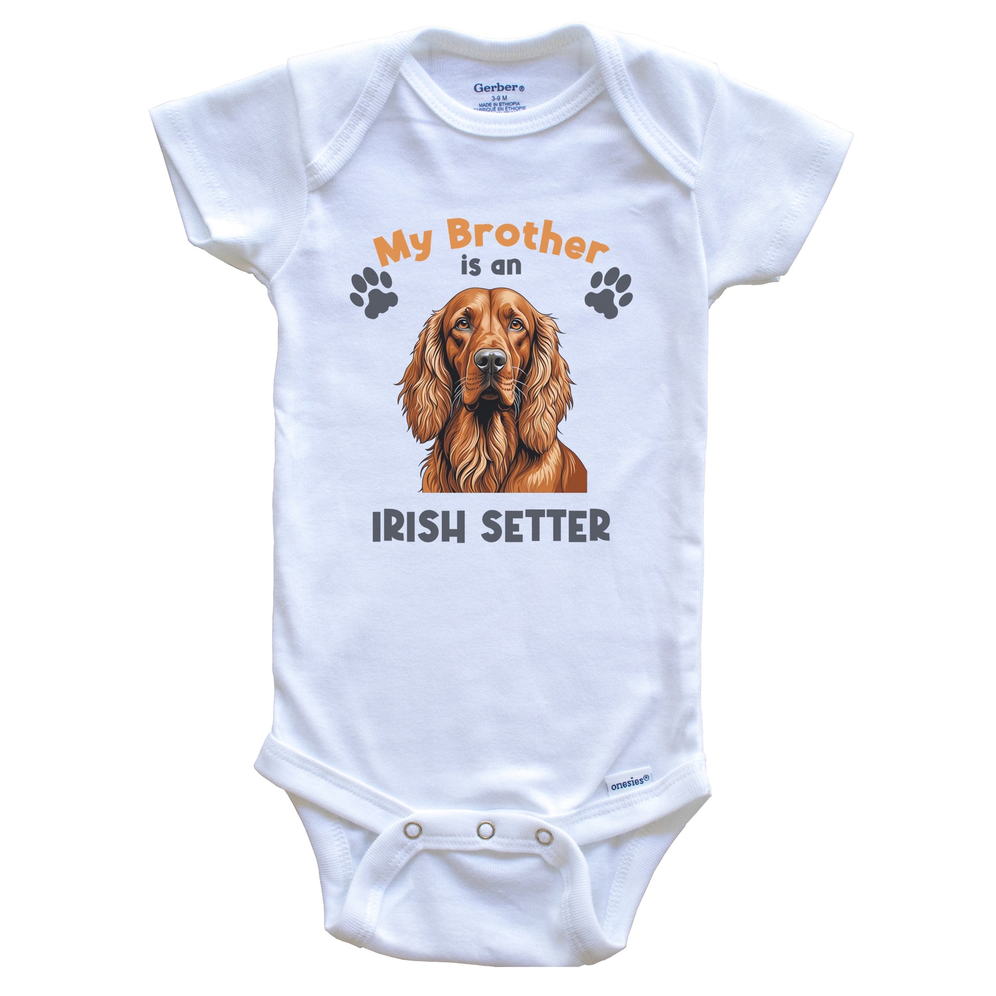 My Brother Is An Irish Setter Cute Dog Breed Baby Bodysuit