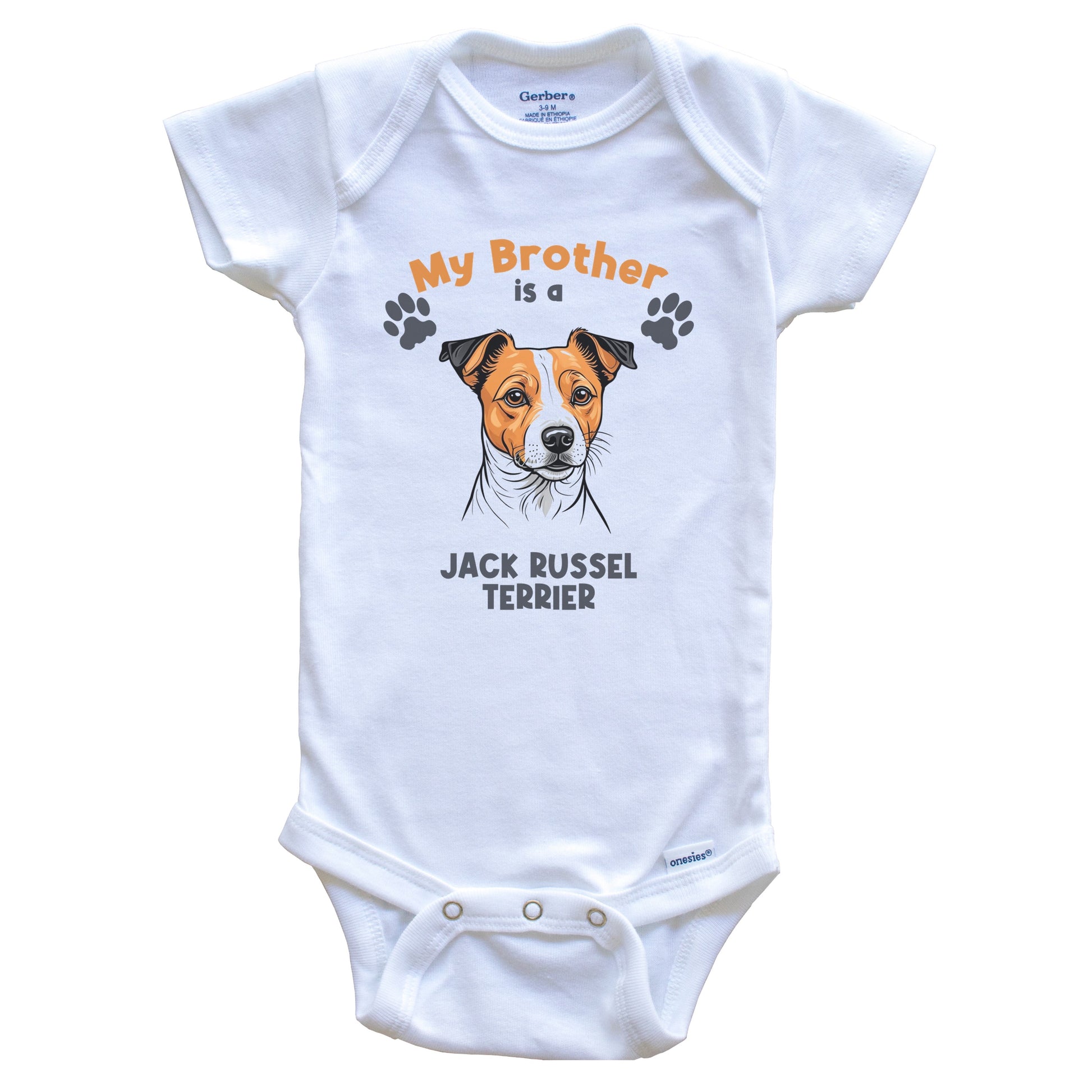 My Brother Is A Jack Russell Terrier Cute Dog Breed Baby Bodysuit