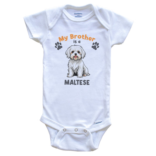 My Brother Is A Maltese Cute Dog Breed Baby Bodysuit