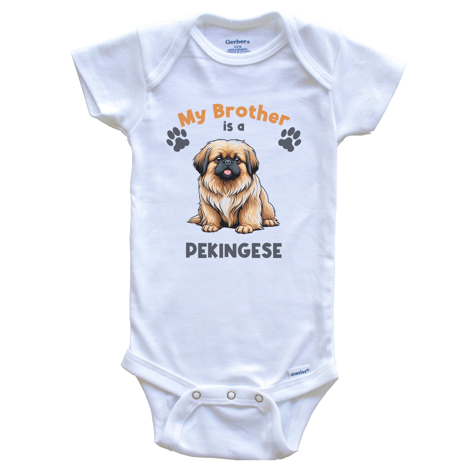 My Brother Is A Pekingese Cute Dog Breed Baby Bodysuit