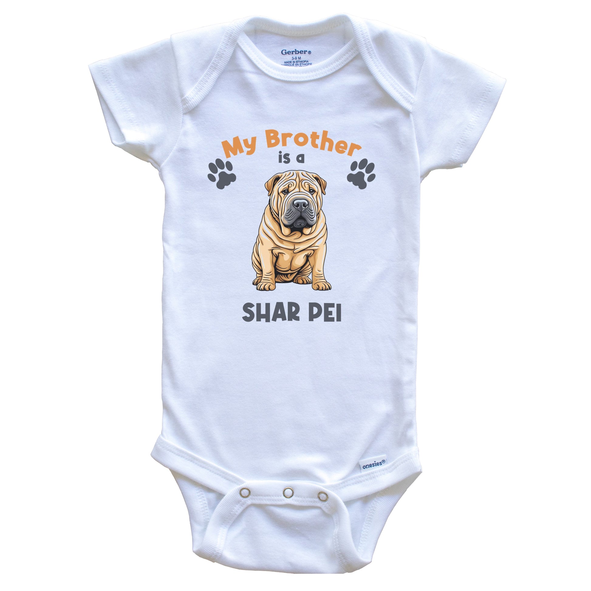 My Brother Is A Shar Pei Cute Dog Breed Baby Bodysuit