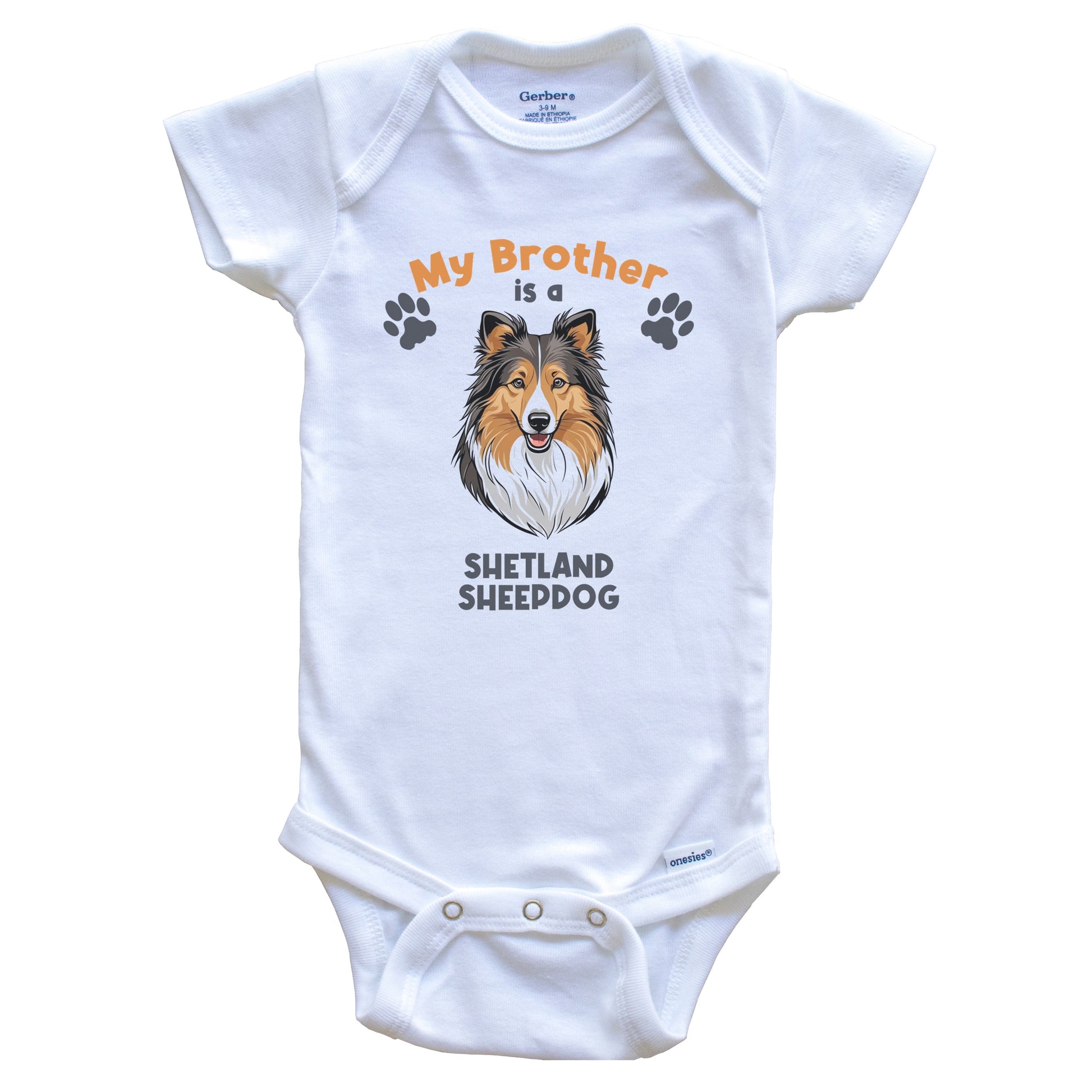 My Brother Is A Shetland Sheepdog Cute Dog Breed Baby Bodysuit