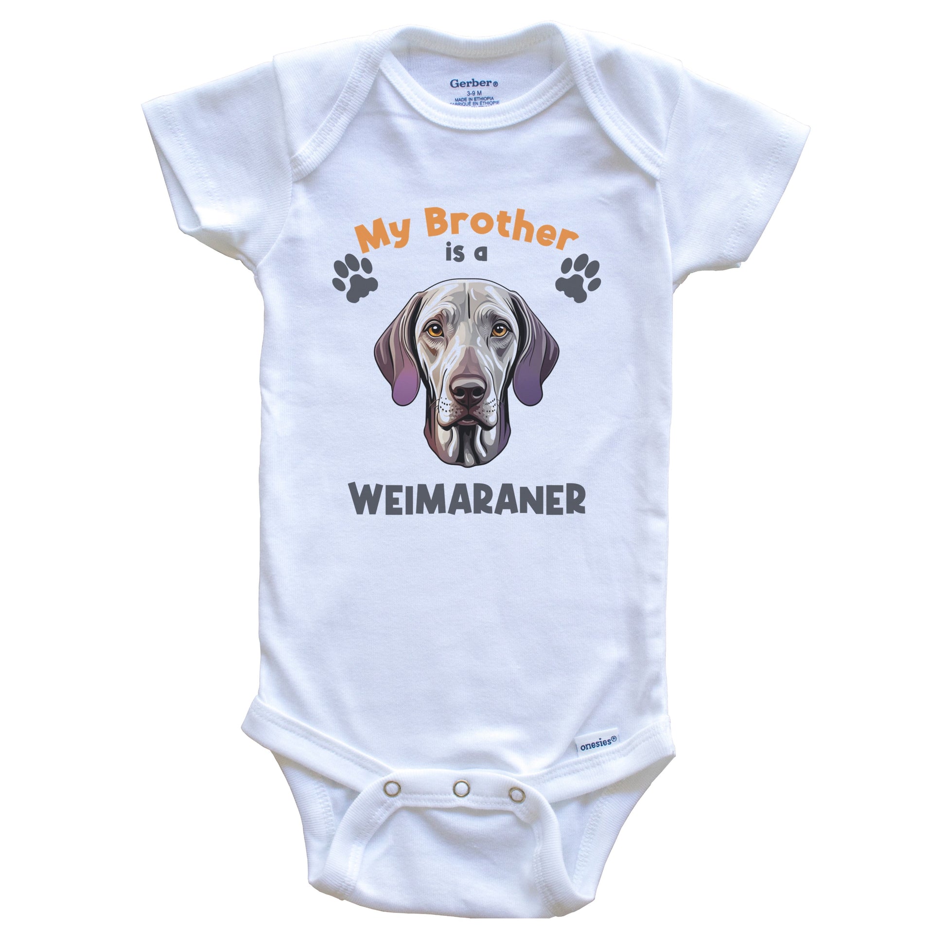 My Brother Is A Weimaraner Cute Dog Breed Baby Bodysuit
