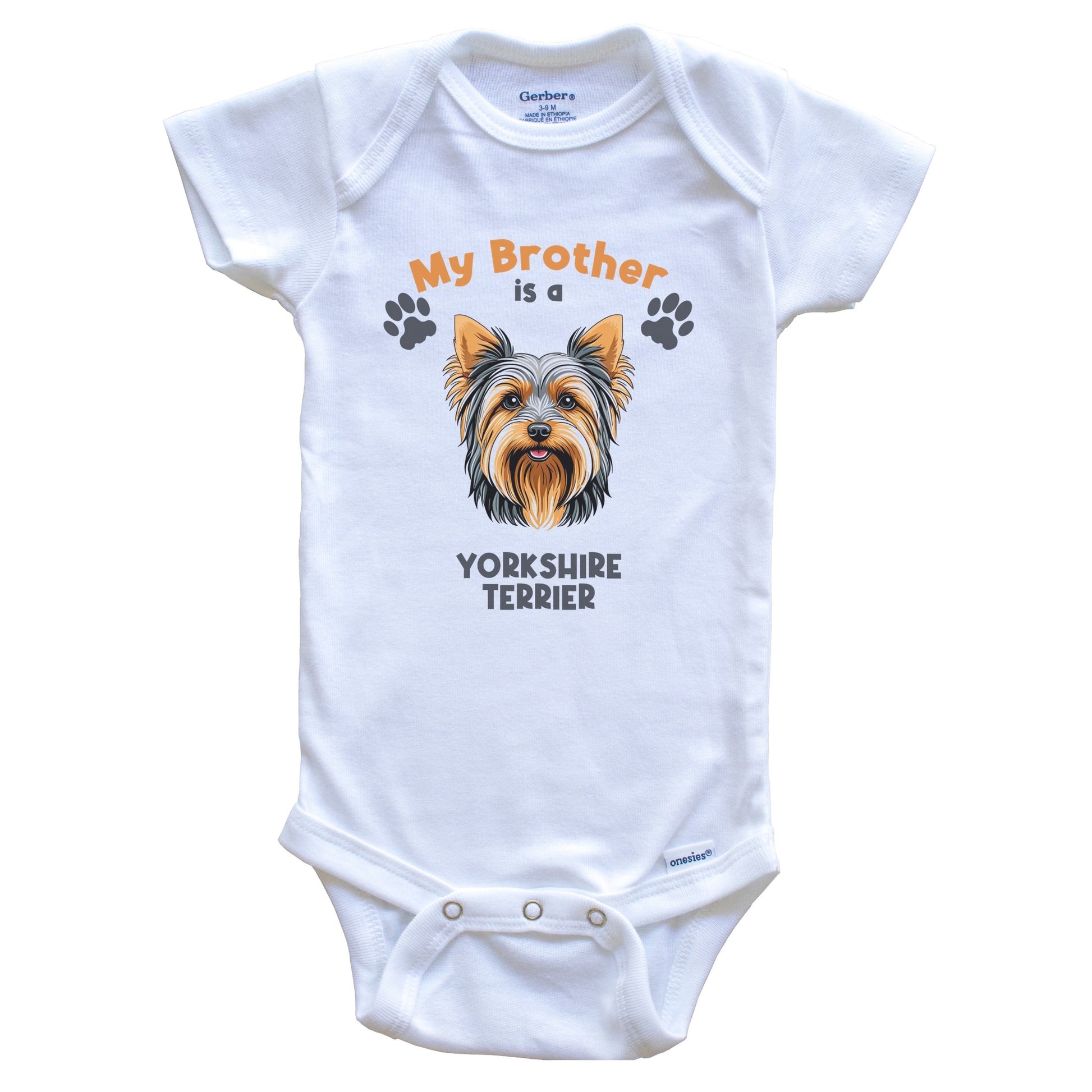 My Brother Is A Yorkshire Terrier Cute Dog Breed Baby Bodysuit