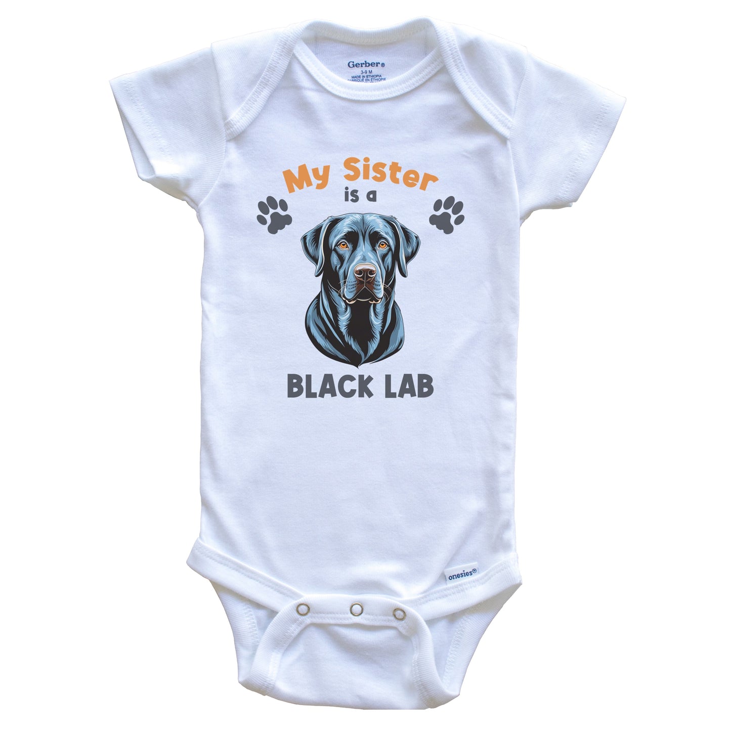 My Sister Is A Black Lab Cute Dog Breed Baby Bodysuit
